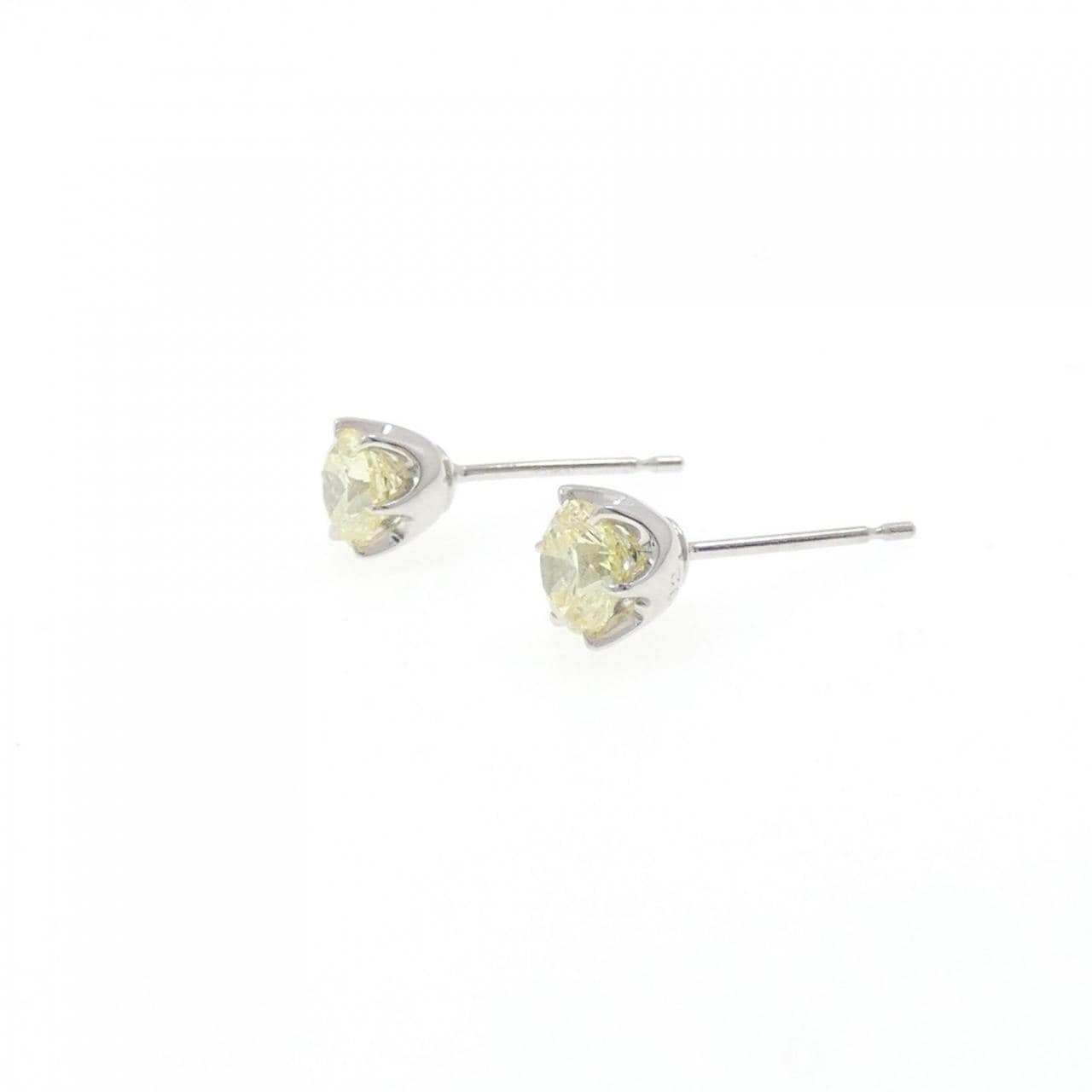 PT900 ソリティア ダイヤモンド ピアス 1.113CT