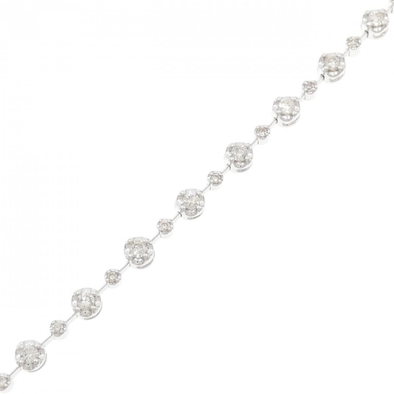 K18WG ダイヤモンド ブレスレット 0.85CT