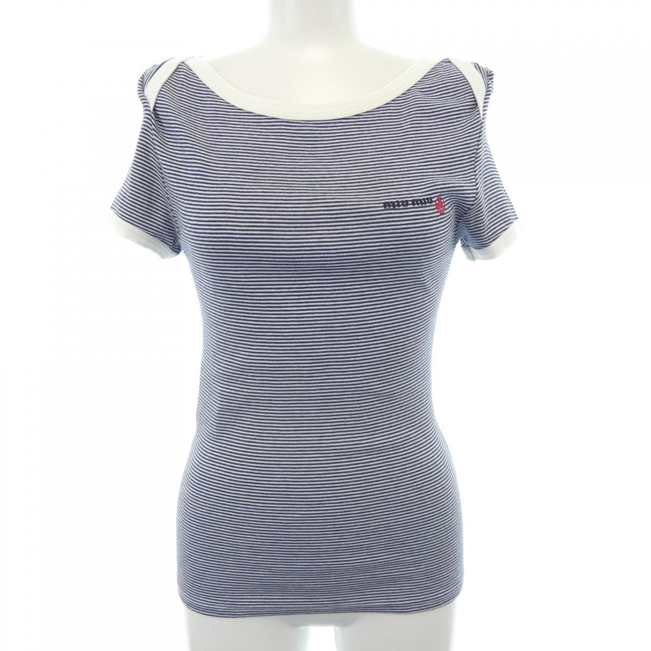 ミュウミュウ MIU MIU PETIT BATEAU リブジャージーTシャツ MJN563 SOOO 161J Tシャツ