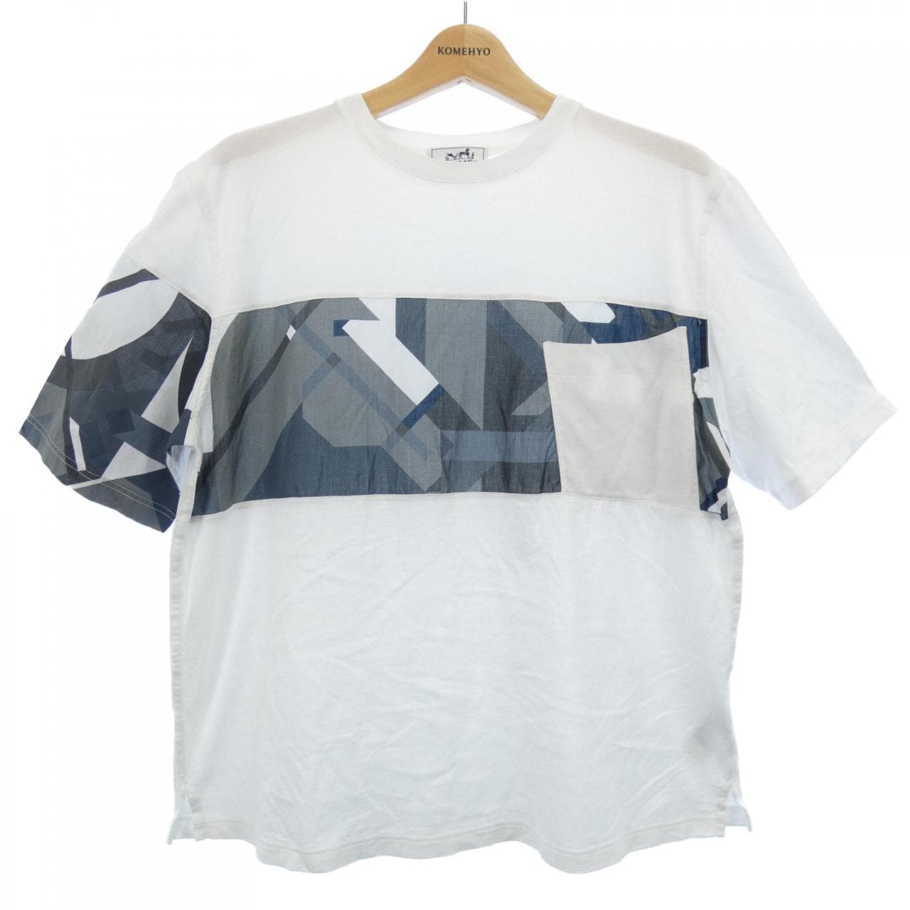 エルメス HERMES プリントストライプポケット *31-5758. Tシャツ