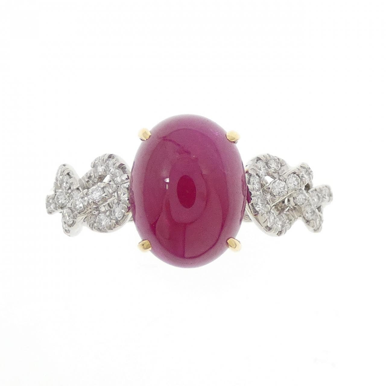 PT950/K18YG Ruby Ring 4.61CT