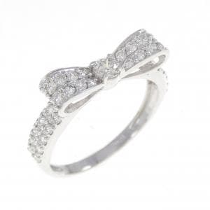 K18WG リボン ダイヤモンド リング 0.50CT