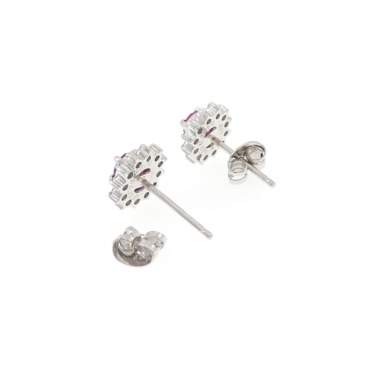 PT900 ルビー ピアス 0.970CT