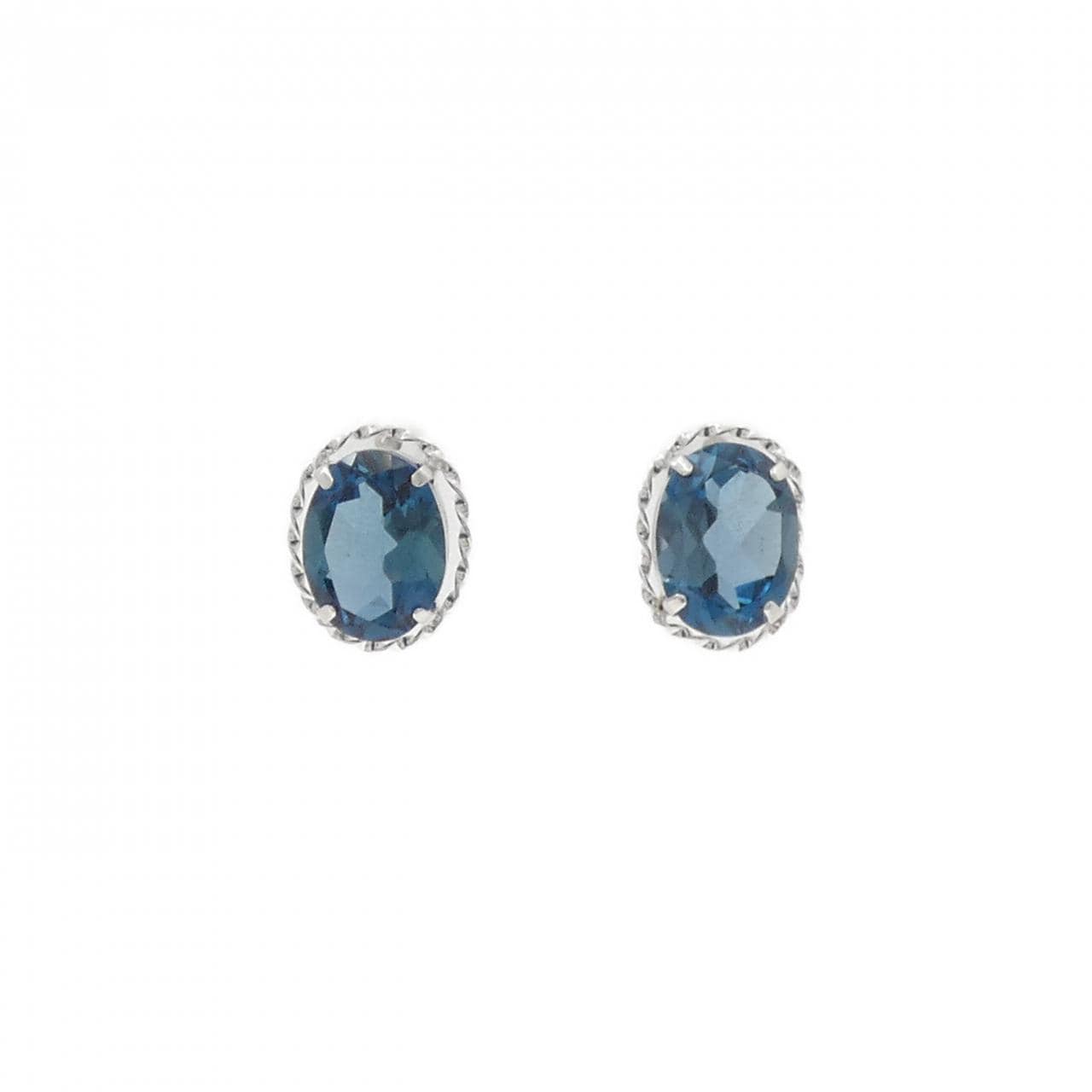 K18WG ブルートパーズ ピアス 2.80CT