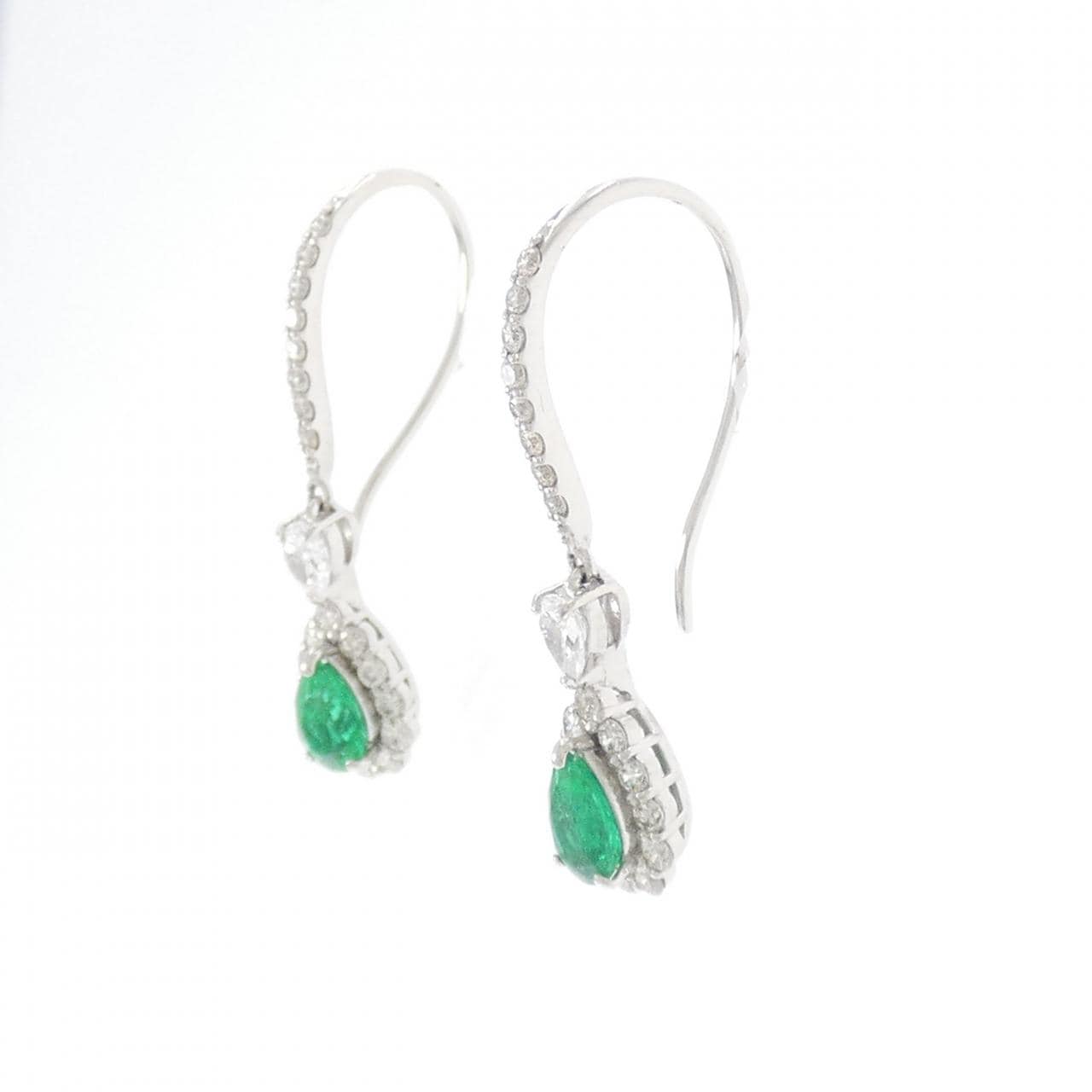 【新品】PT950 エメラルド ピアス 0.49CT