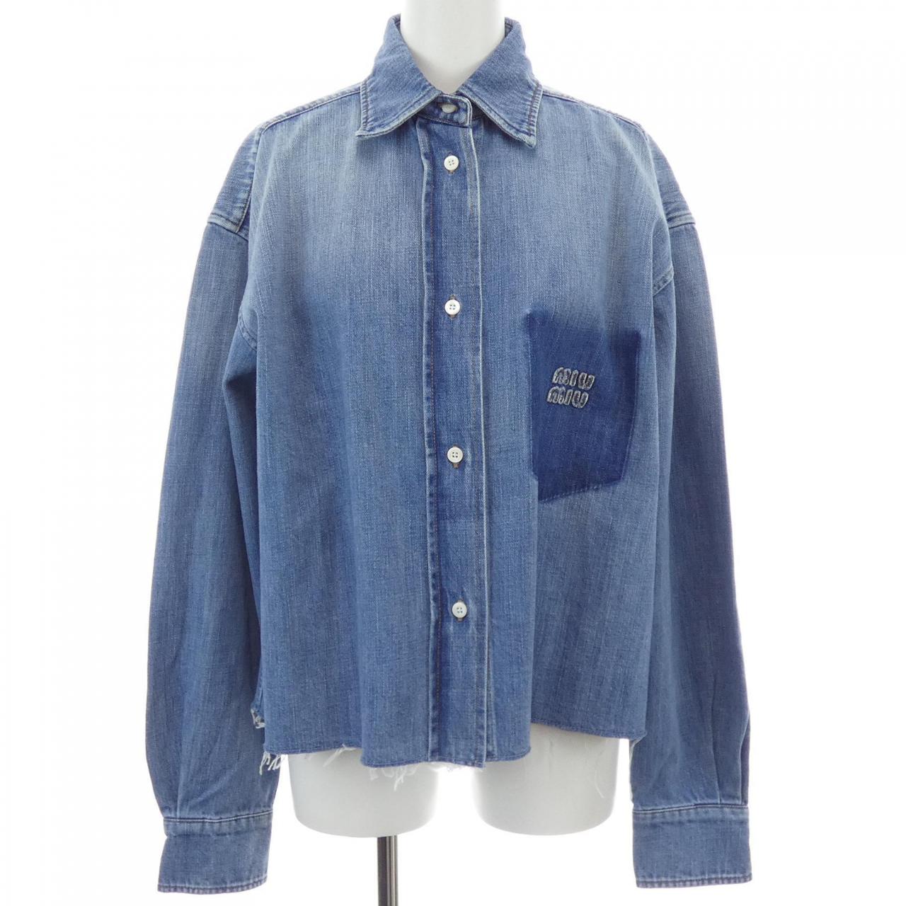 ミュウミュウ MIU MIU ウォッシュドデニム GWC132 SOOO 17GG シャツ