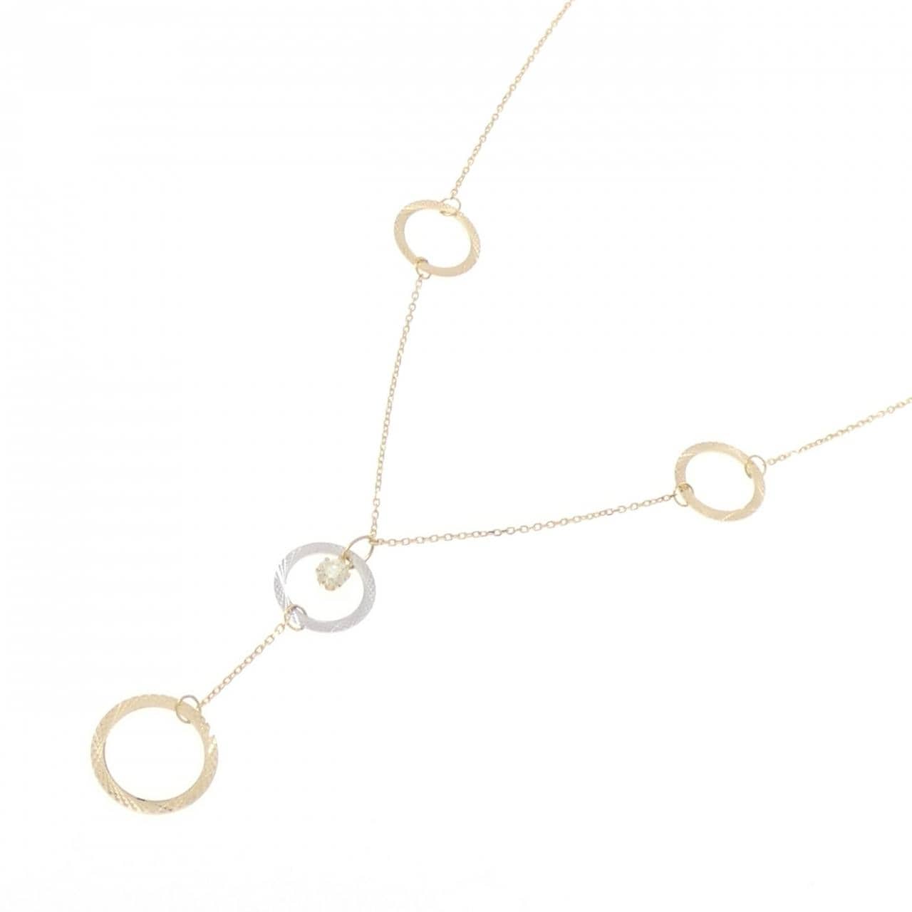 K18YG/K18WG ダイヤモンド ネックレス 0.20CT