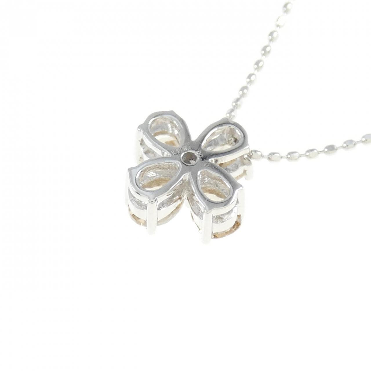K18WG Flower Diamond Necklace 0.90CT