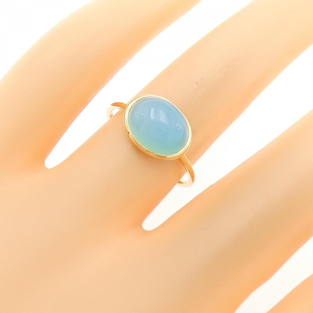 K18YG カルセドニー リング 1.80CT