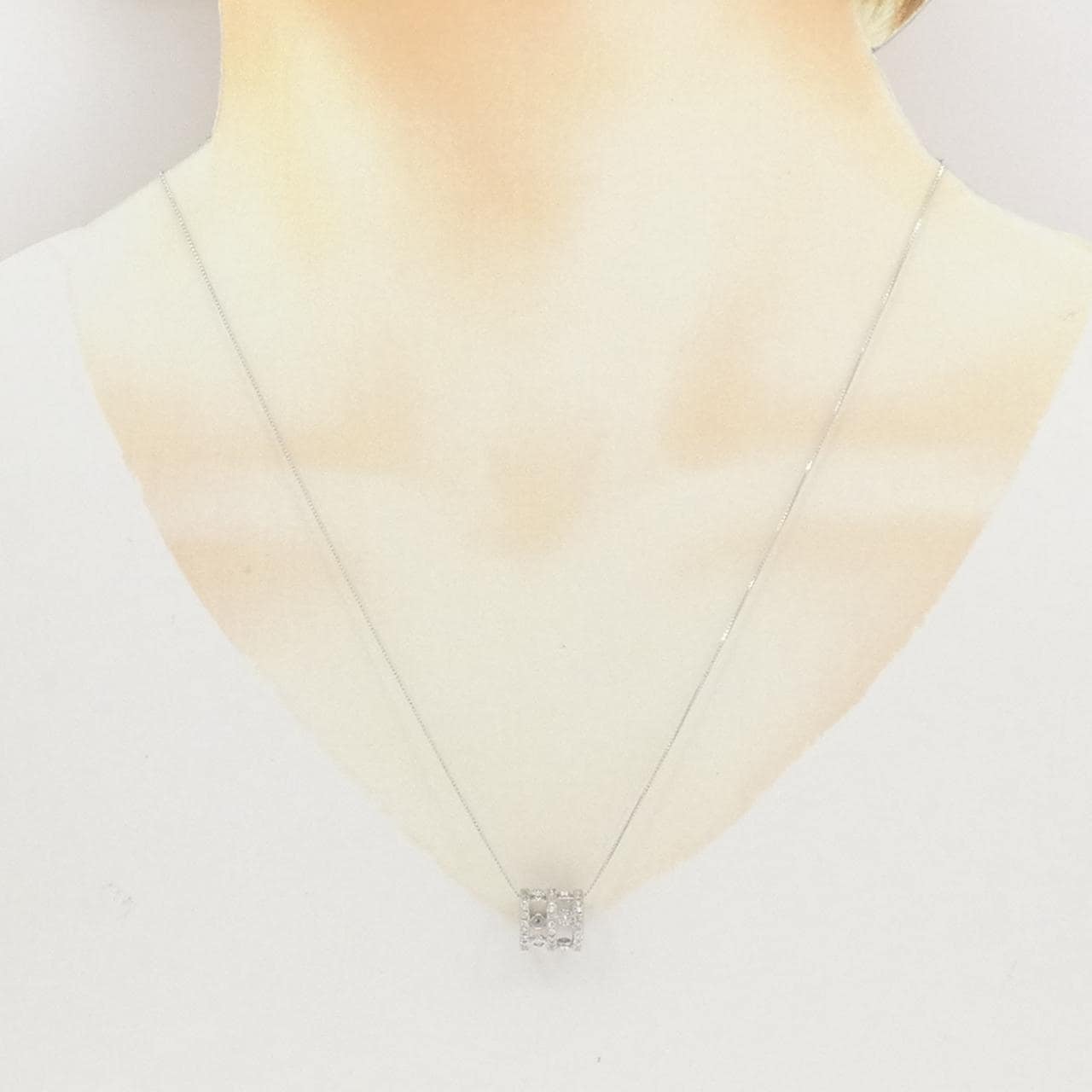 K18WG ダイヤモンド ネックレス 0.5CT