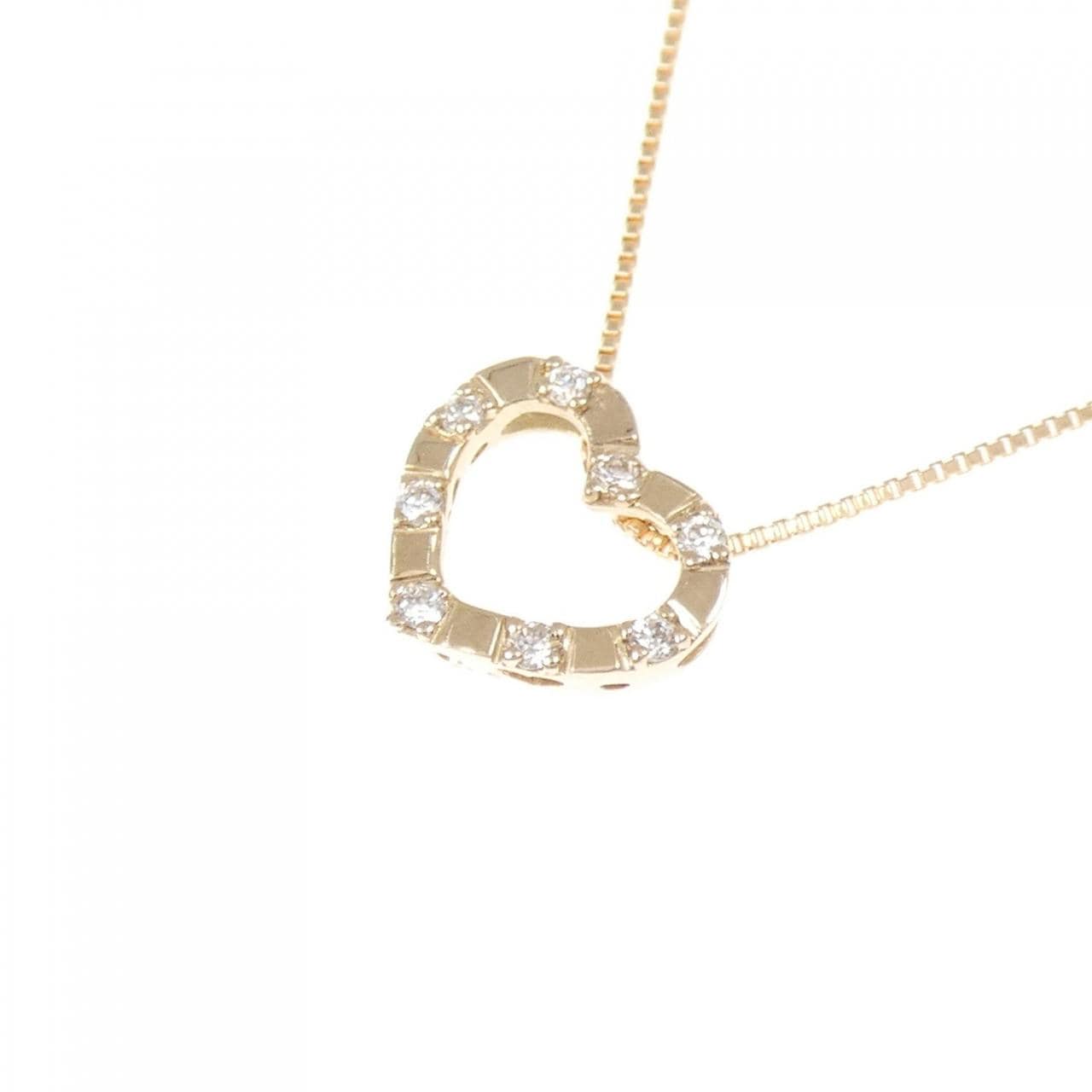 K18PG ハート ダイヤモンド ネックレス 0.08CT