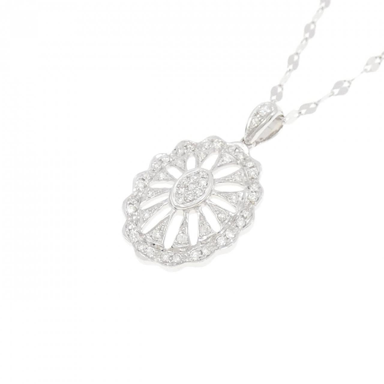 K18WG ダイヤモンド ネックレス 0.25CT