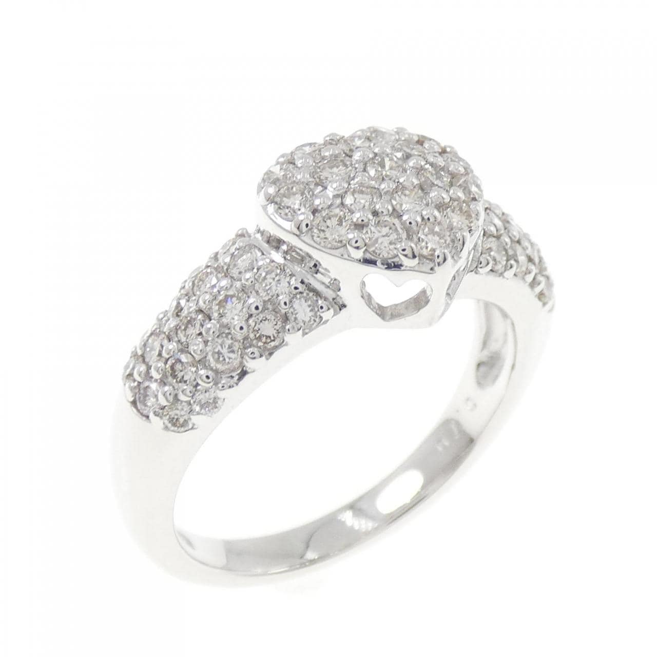 K18WG ハート ダイヤモンド リング 0.70CT