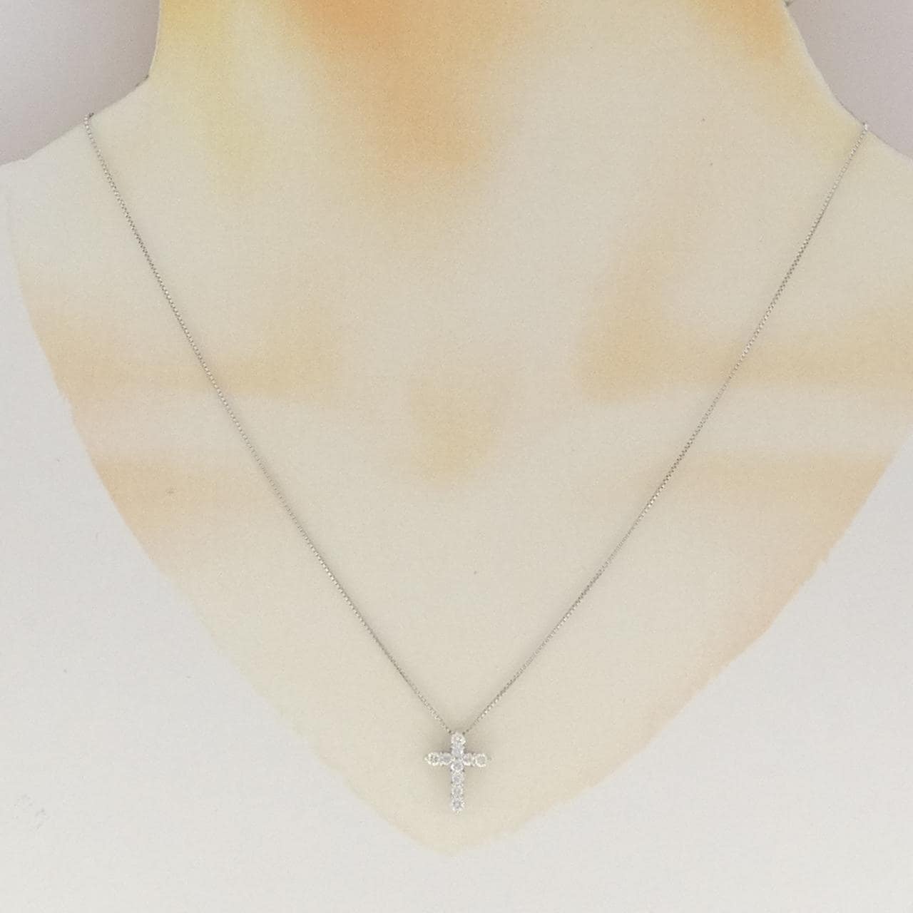 PT900/PT850 クロス ダイヤモンド ネックレス 0.30CT