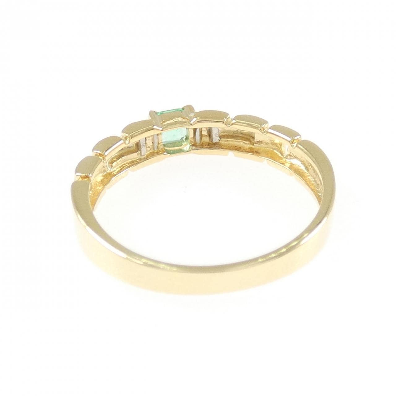 K18YG/PT900 エメラルド リング 0.12CT