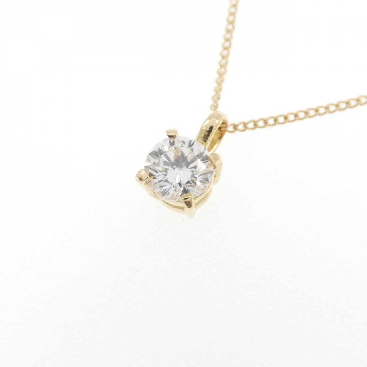 K18YG ソリティア ダイヤモンド ネックレス 0.20CT