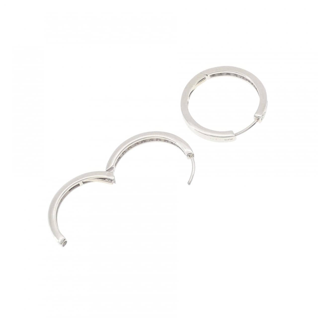 PT900 ダイヤモンド フープ ピアス 0.46CT