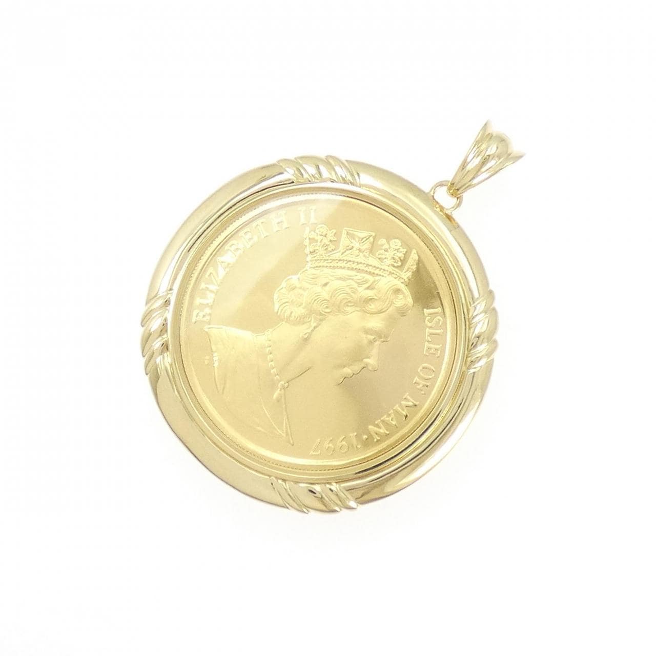 K18YG(枠) コイン ペンダント