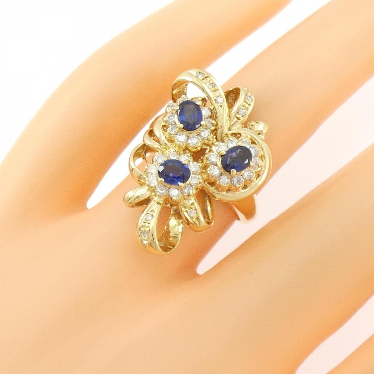 K18YG蓝宝石戒指0.73CT