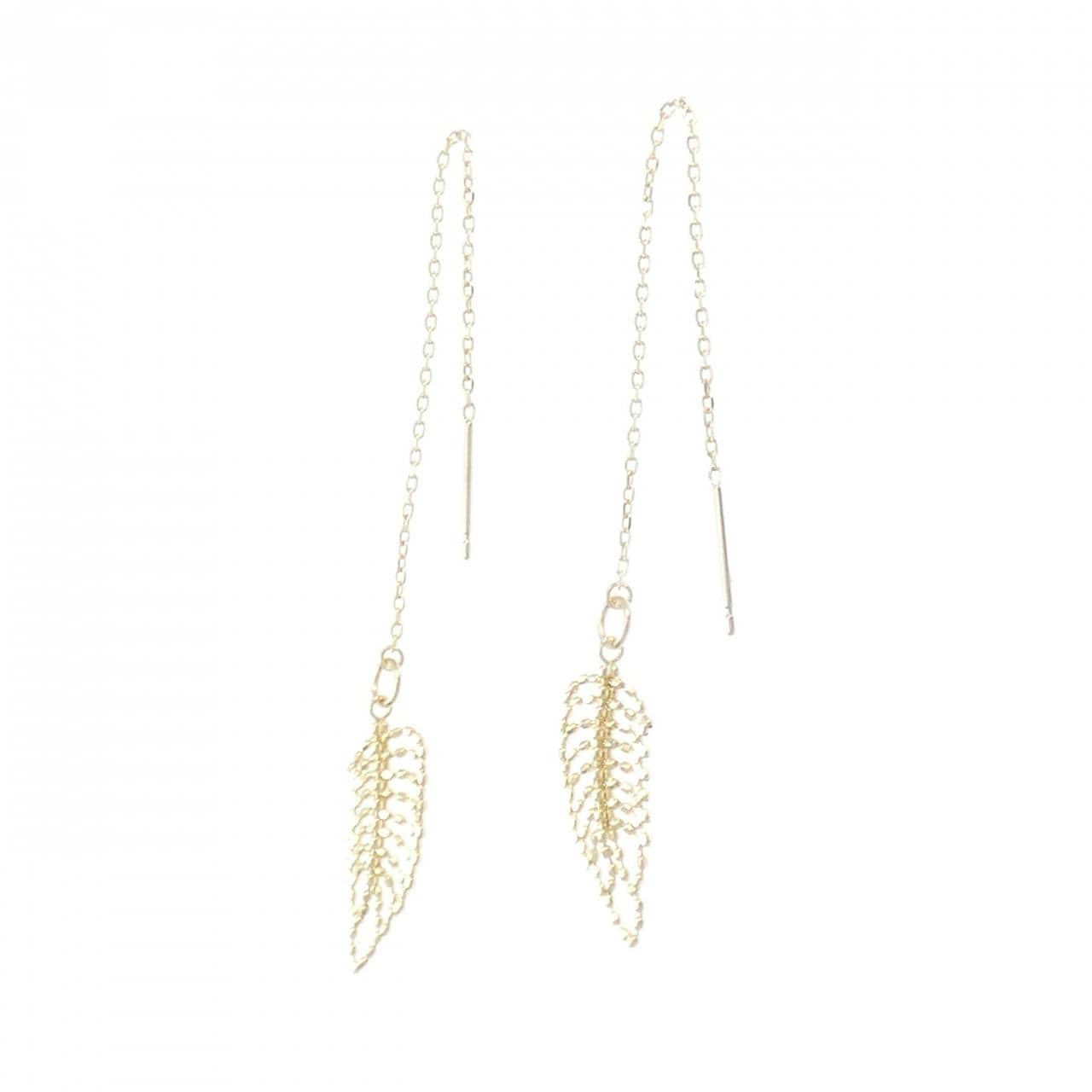 K10YG Leaf Earrings