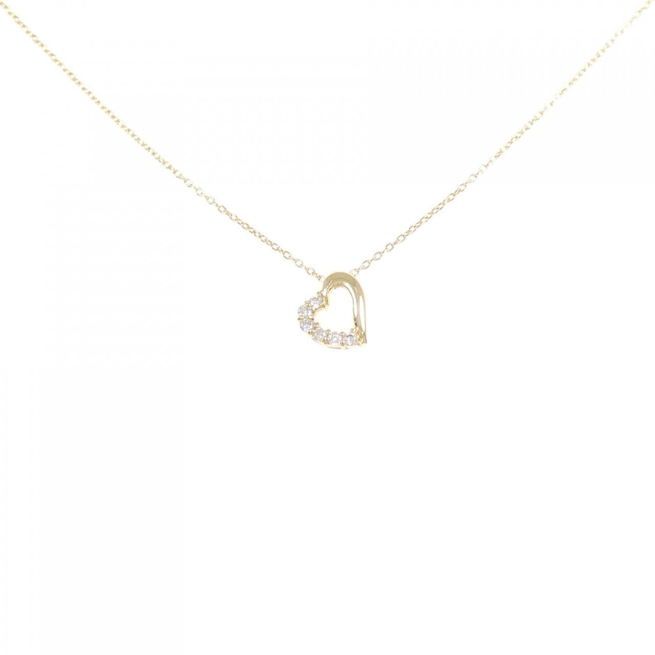 K18YG ハート ダイヤモンド ネックレス 0.10CT