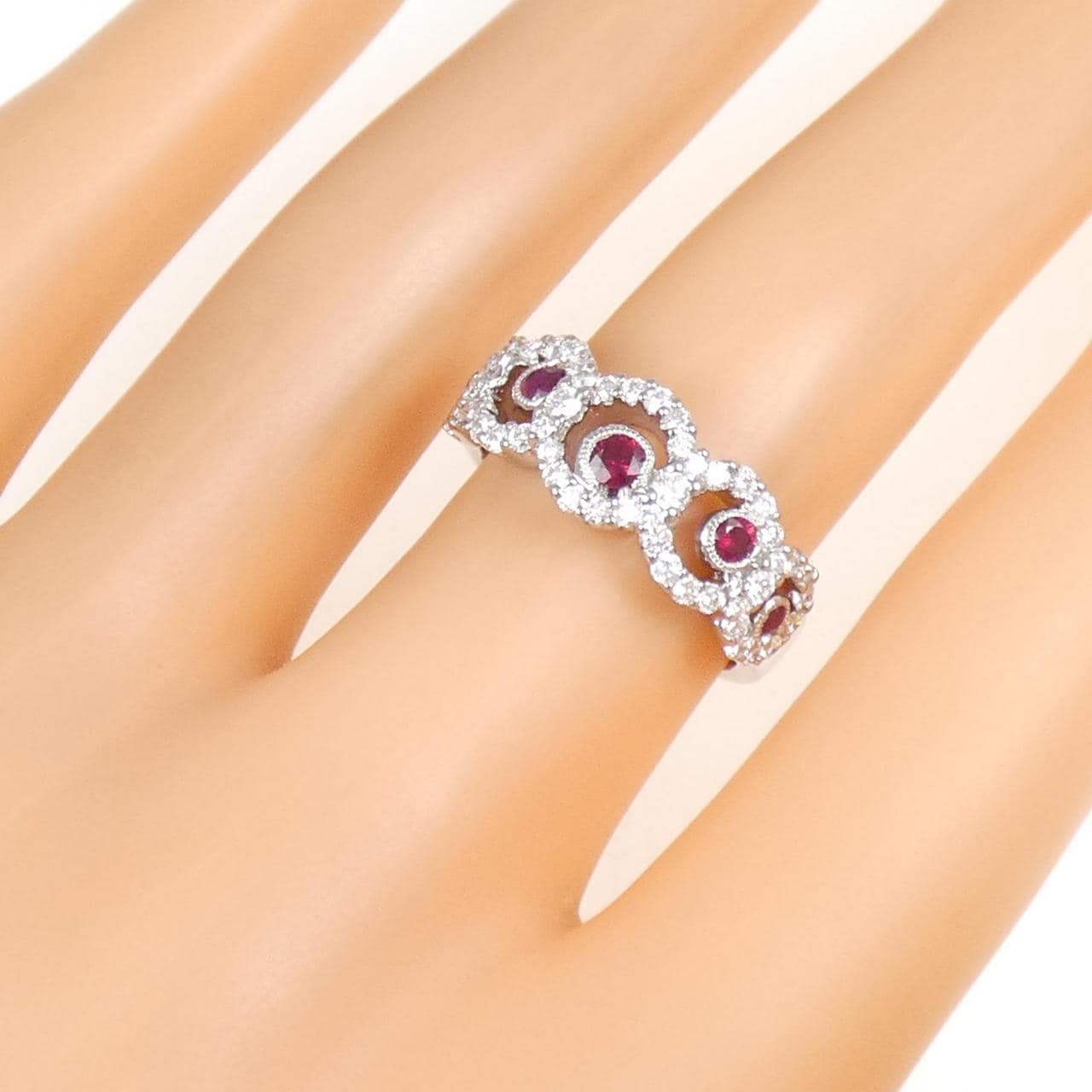 K18WG ルビー リング 0.35CT