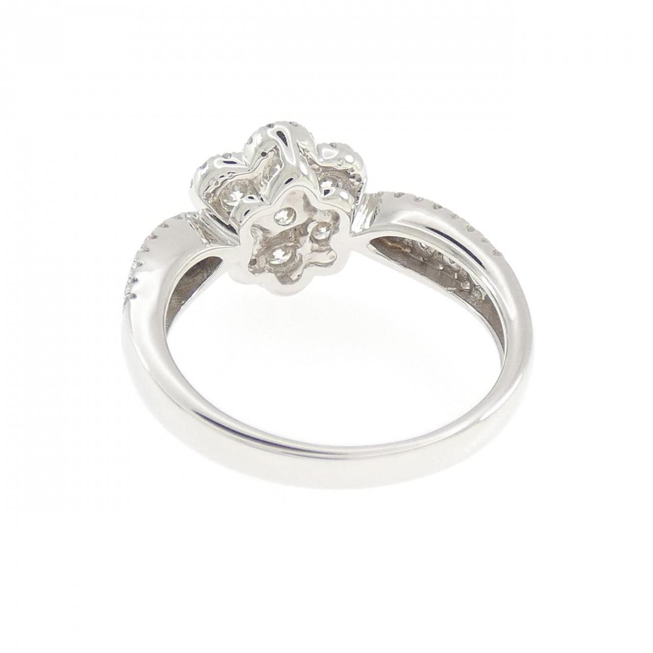 K18WG フラワー ダイヤモンド リング 0.94CT