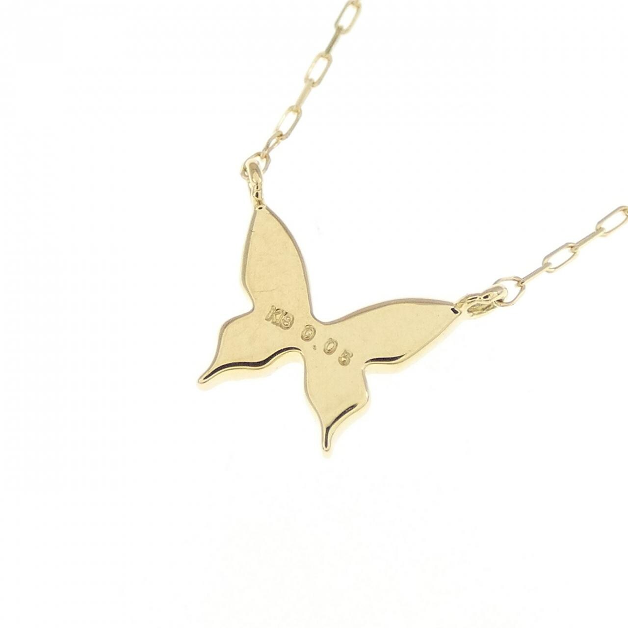 【新品】K18YG バタフライ ダイヤモンド ネックレス 0.05CT