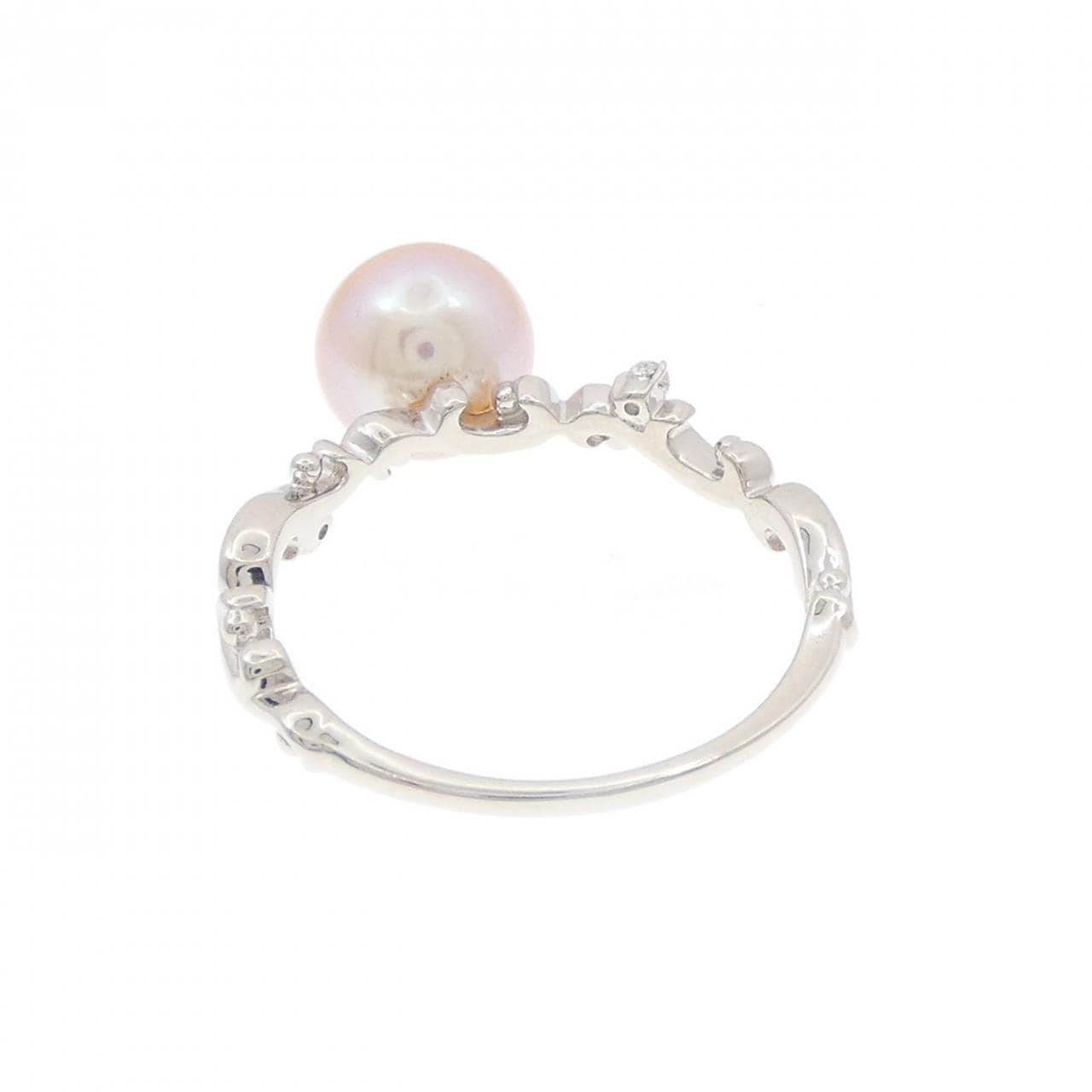 K18WG 淡水パール リング 8.1mm