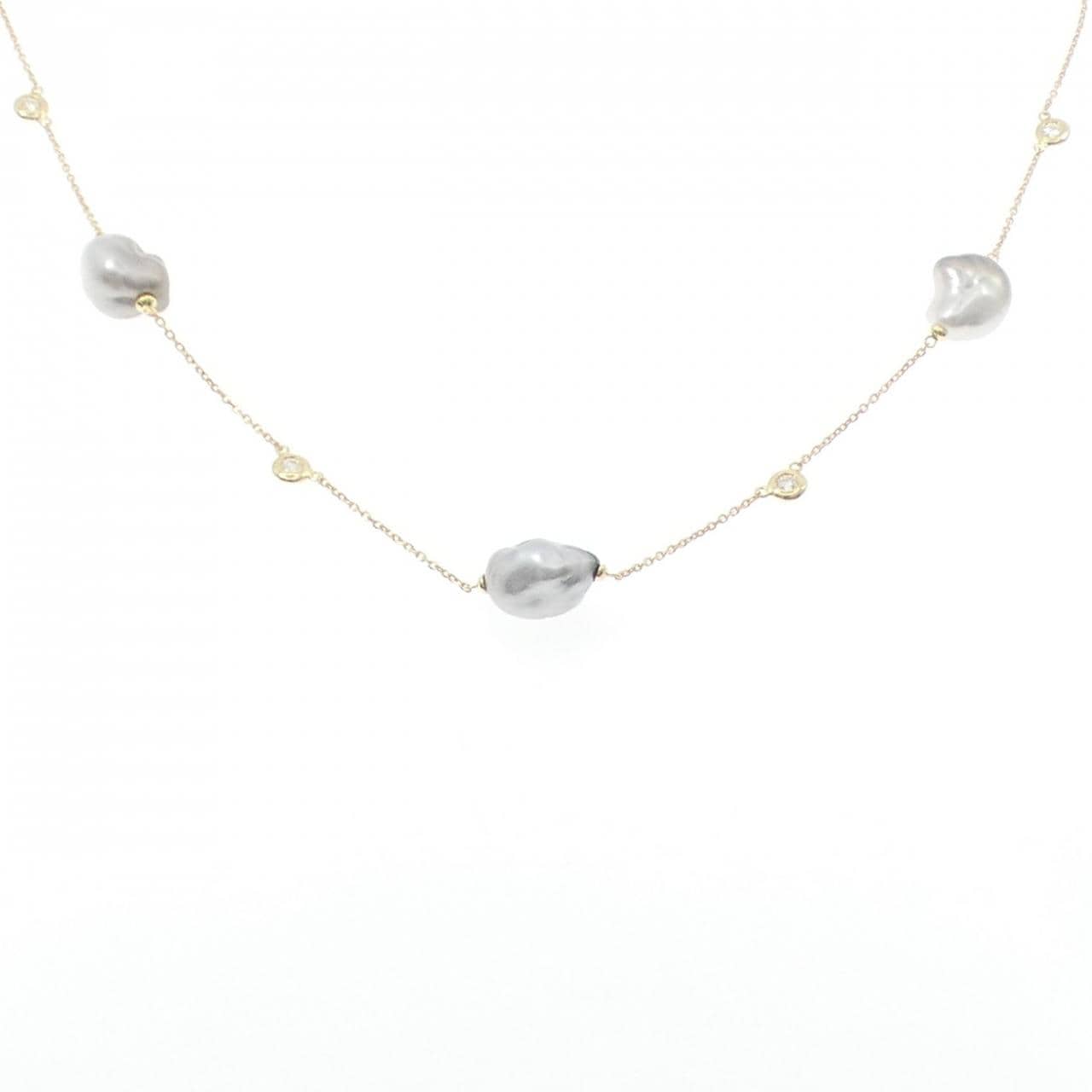 K18YG 黒蝶パール ネックレス