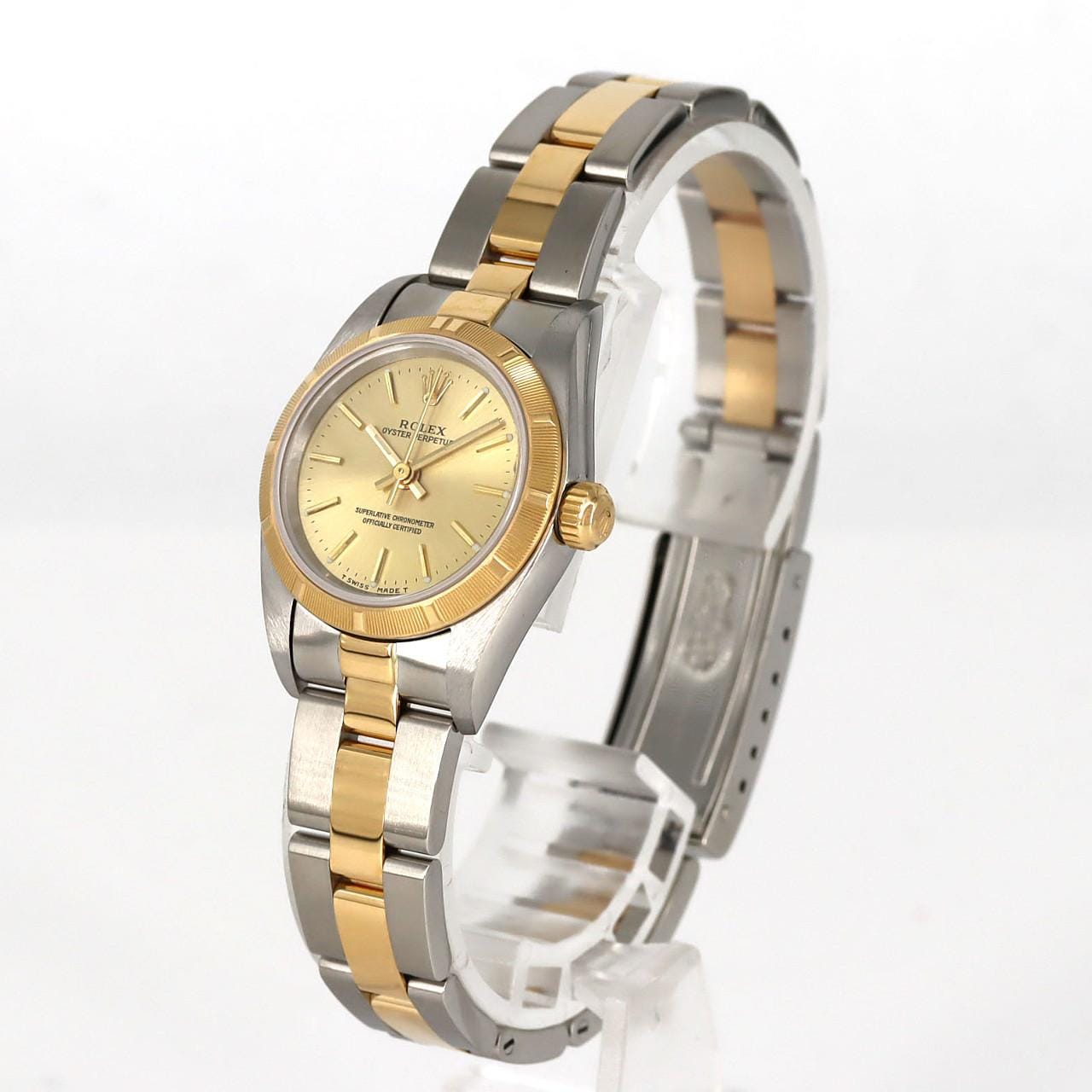 ロレックス オイスターパーペチュアル 76233 SSxYG 自動巻 A番