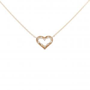 K18PG ハート ダイヤモンド ネックレス 0.07CT