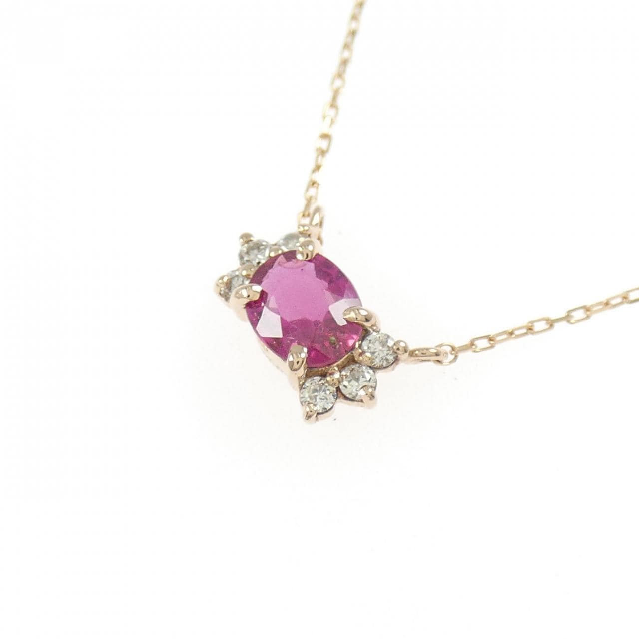K18PG ルビー ネックレス 0.30CT