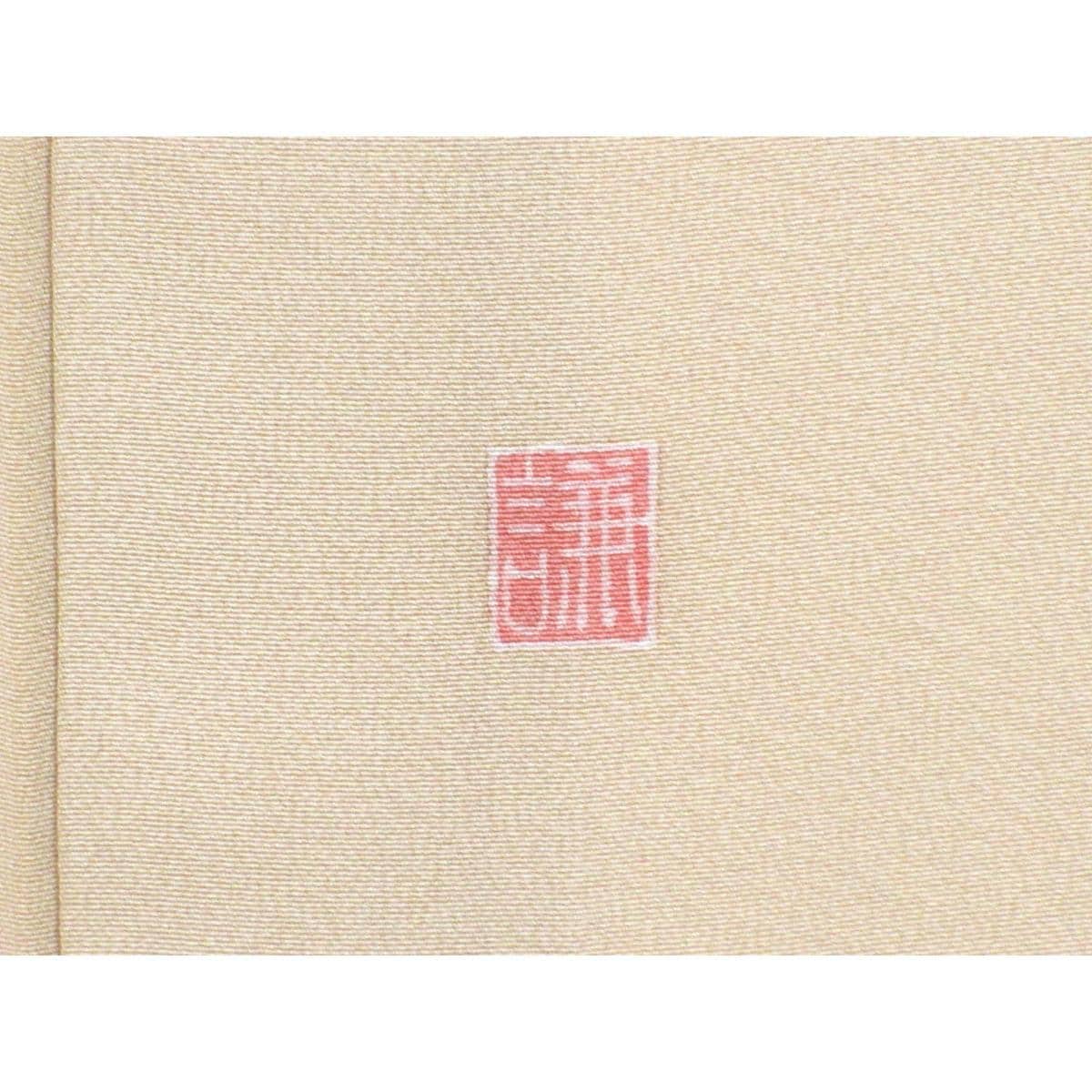 単衣　色留袖【本加賀友禅】大久保謙一　隅切角に左三ツ巴