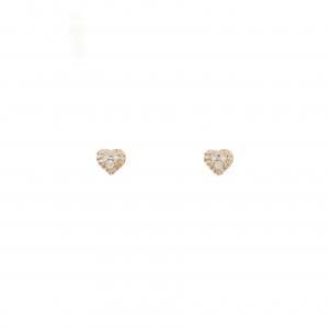 K18PG ハート ダイヤモンド ピアス 0.04CT