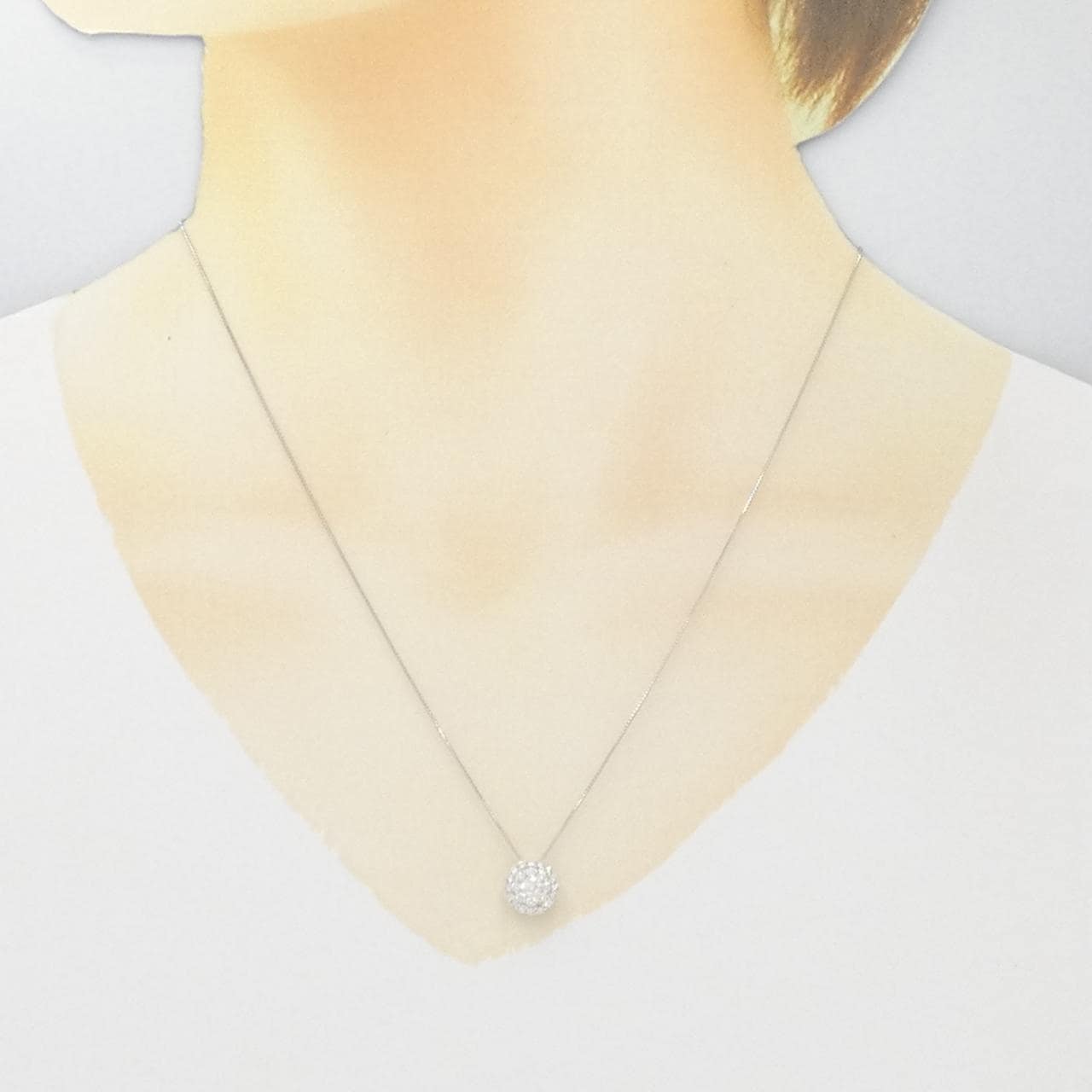 K18WG ダイヤモンド ネックレス 0.50CT