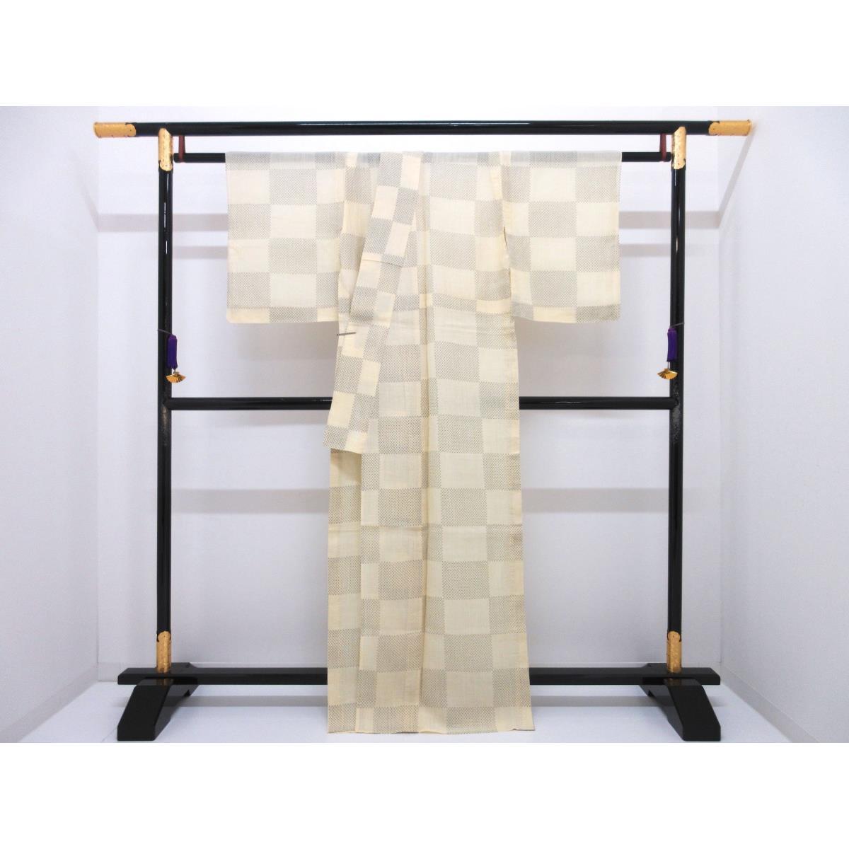 【未使用品】単衣　縮　身幅３Ｌ寸