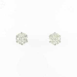 PT900 ソリティア ダイヤモンド ピアス 1.0CT