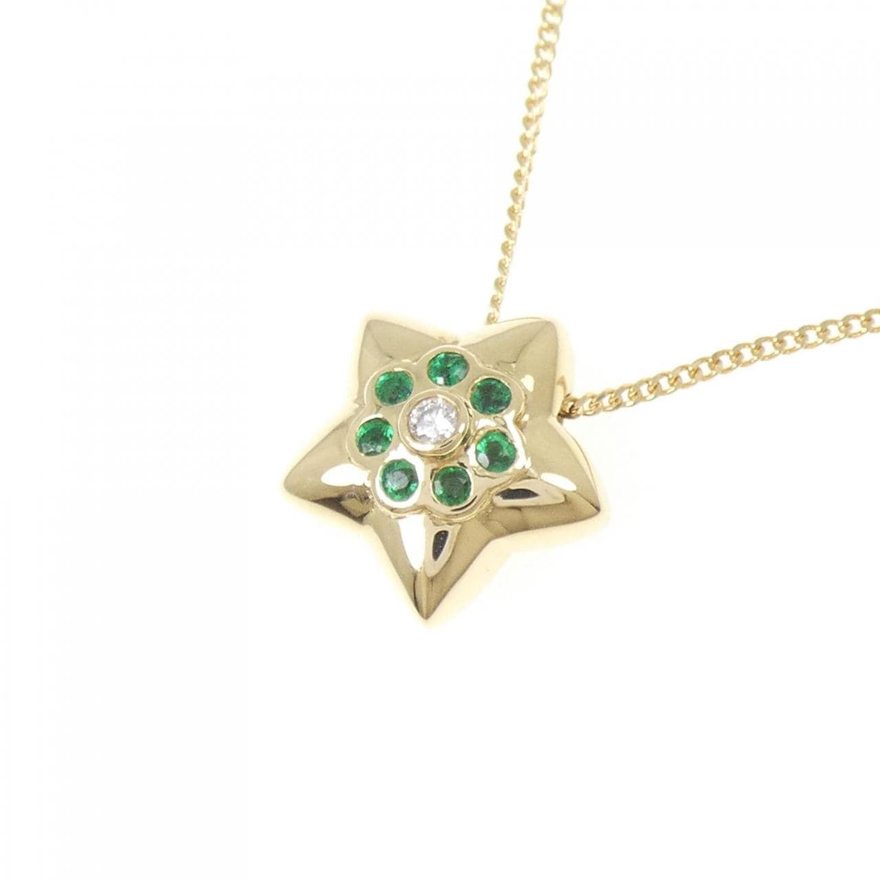 ウノアエレ スター エメラルド ネックレス 0.19CT