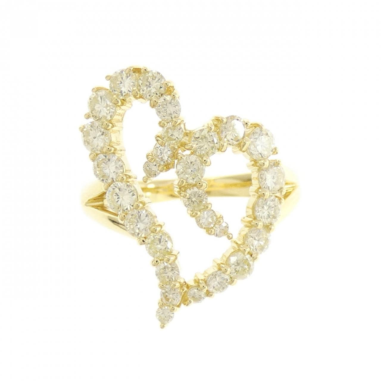 K18YG ハート ダイヤモンド リング 1.50CT