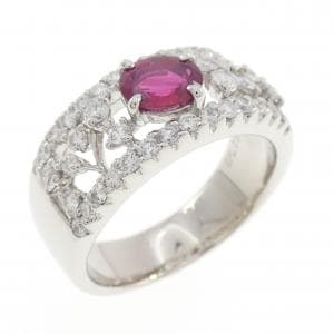 PT900 ルビー リング 0.70CT