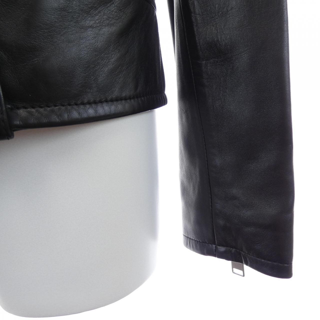 SAINT LAURENT 397290 皮革骑手夹克