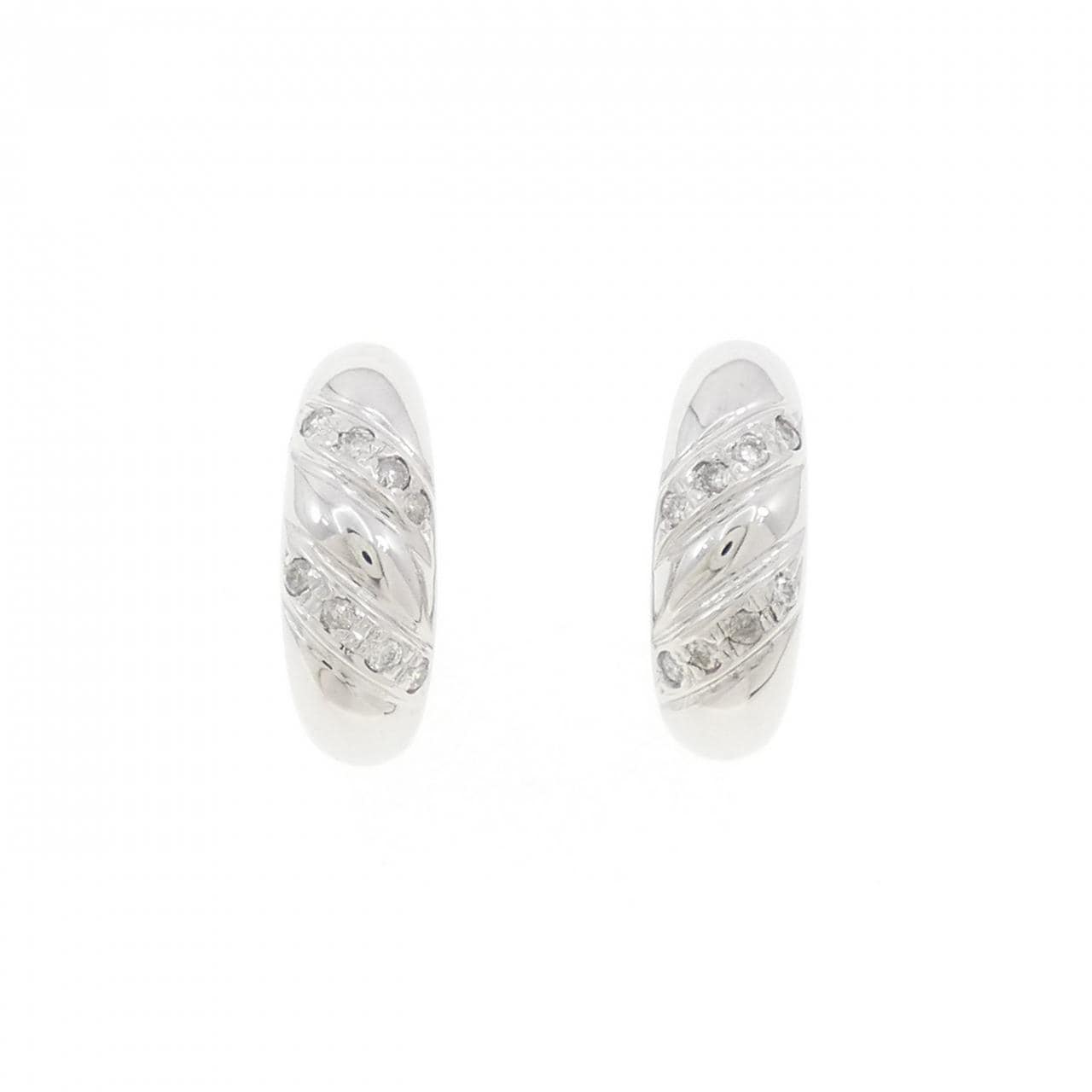 K14WG ダイヤモンド ピアス 0.16CT