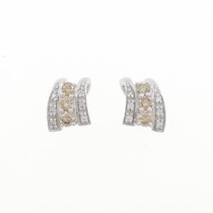 K18WG ダイヤモンド ピアス 0.46CT