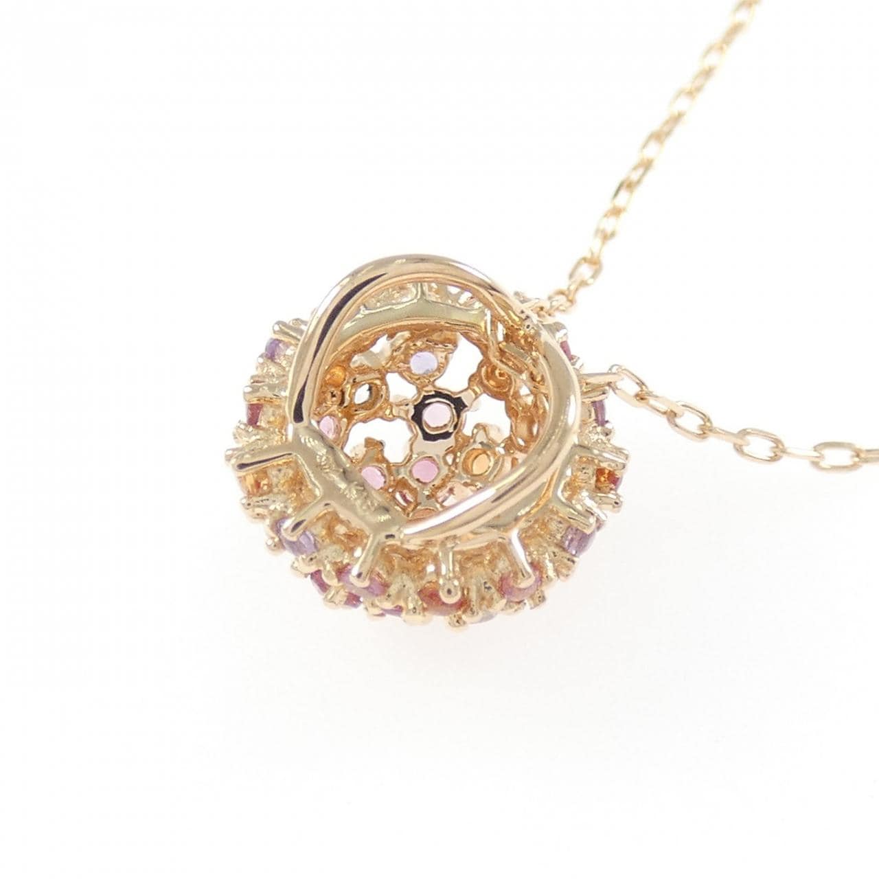 K18PG カラーストーン ネックレス