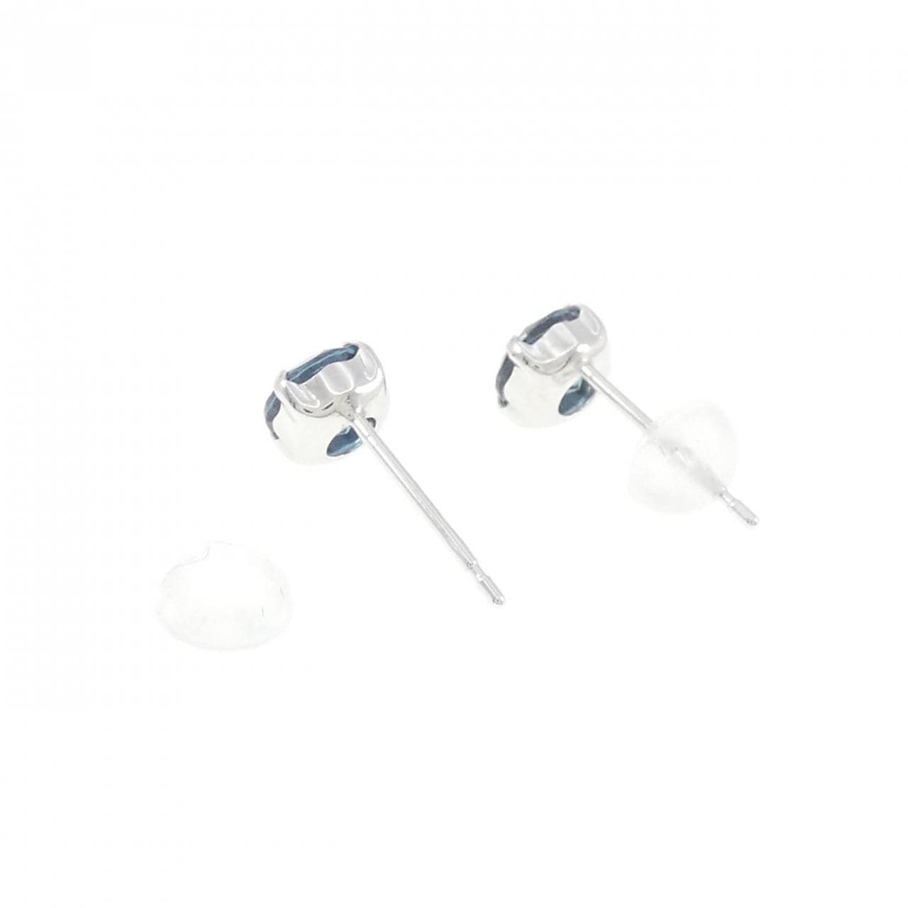 【新品】PT900 ブルートパーズ ピアス 0.90CT