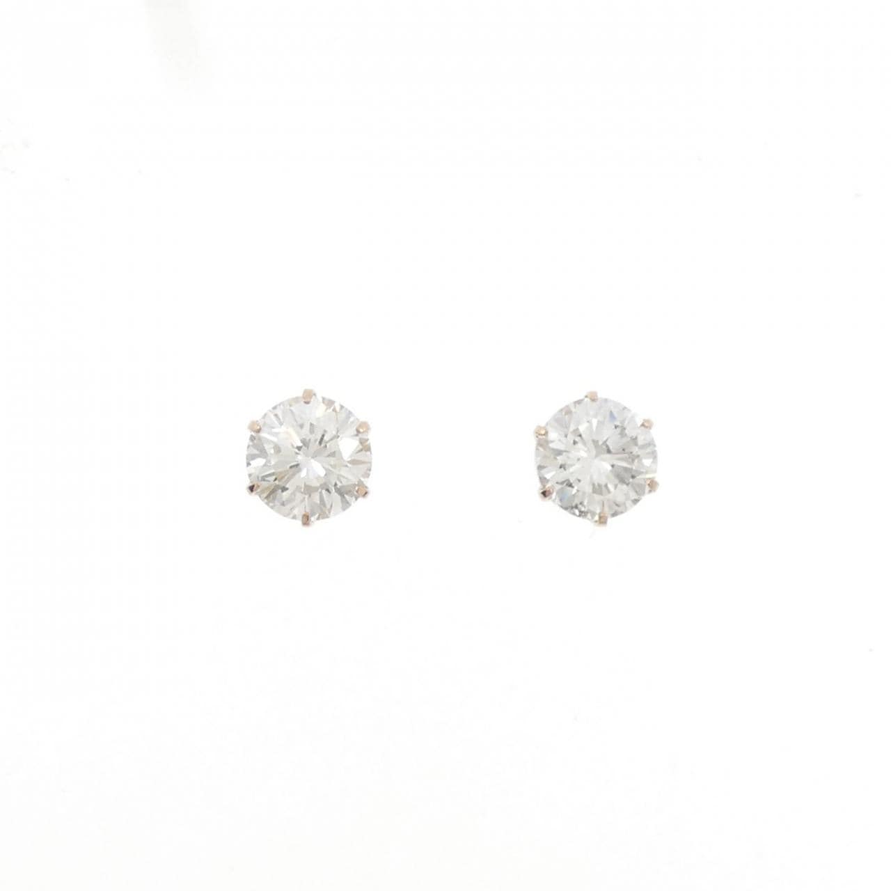 K18PG ダイヤモンド ピアス 1.005CT 1.004CT G SI1 VG-F
