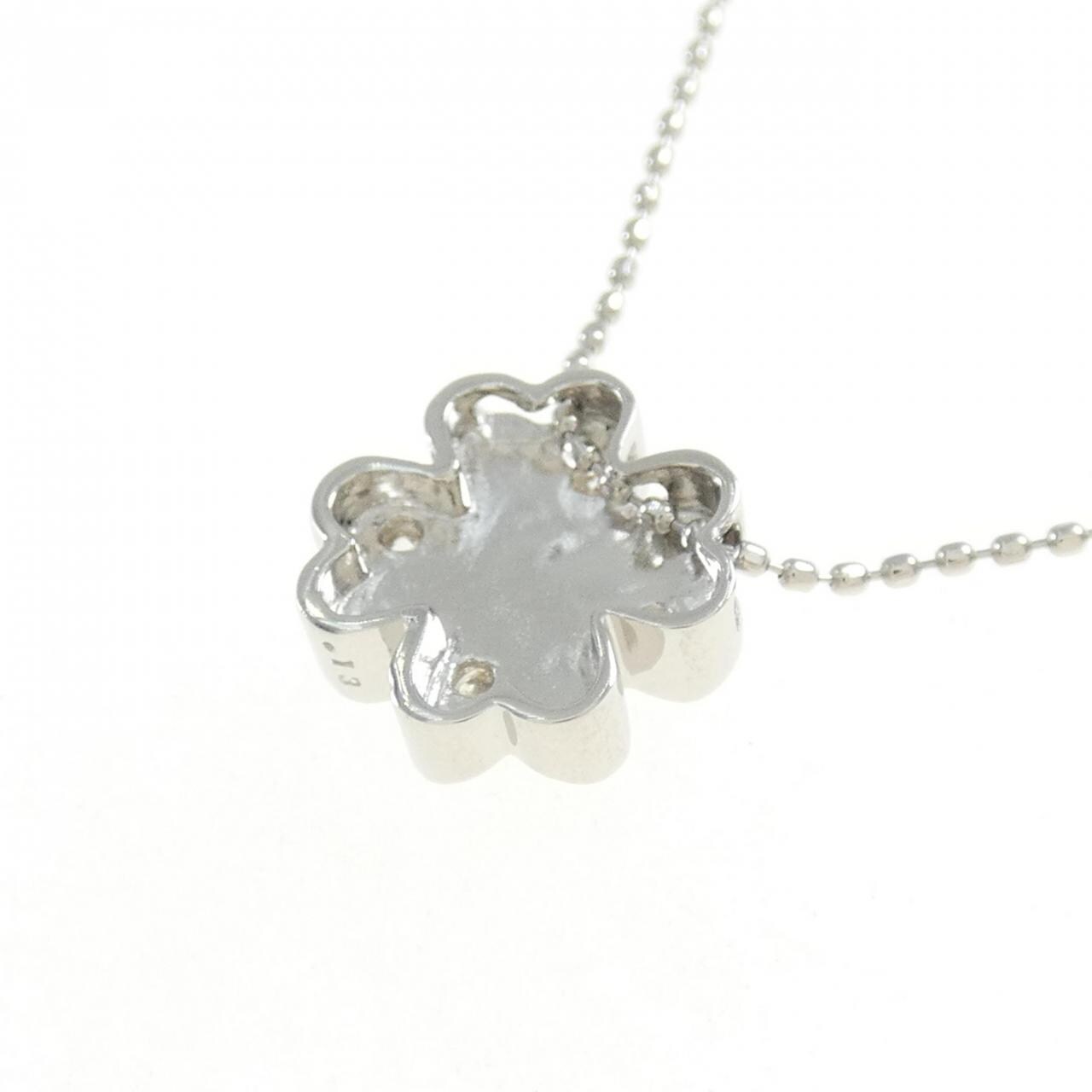 PT900/PT850 クローバー ダイヤモンド ネックレス 0.13CT