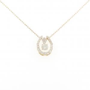 K18YG ホースシュー ダイヤモンド ネックレス 0.25CT