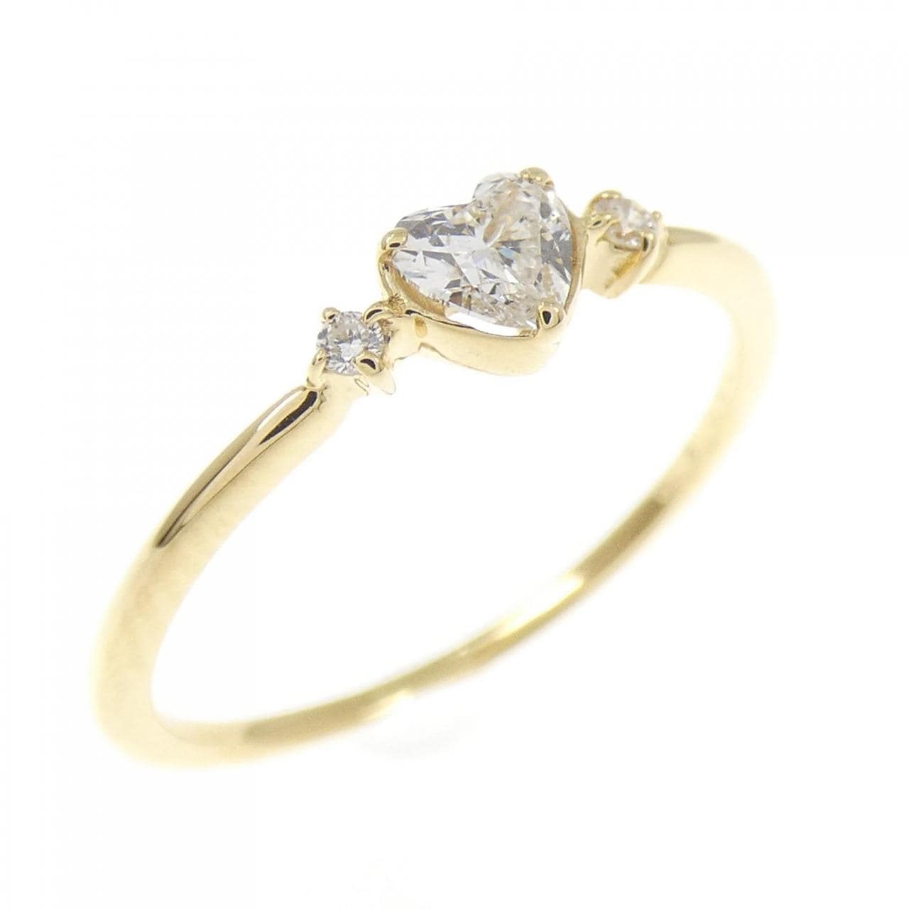 K18YG ハート ダイヤモンド リング 0.13CT